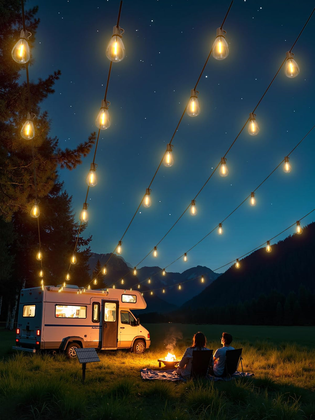 50FT Solar String Lights Outdoor Waterproof with 18+1 LED Bulbs Long Last for 20+Hrs, Commercial Grade Shatterproof USB Patio Solar Powered Lights for Camping，Backyard, Garden, Porch Decor