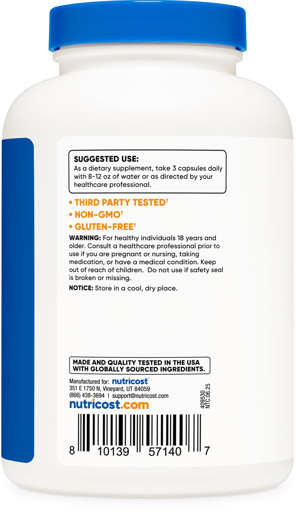 Nutricost Magnesium Glycinate Capsules (360 Capsules, 210 mg Per Serving) - Magnesium Glycinate Supplement for Gentle Absorption