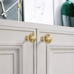 FAPUAL 10 Pack Gold Cabinet Knobs for Kitchen Cabinets and Dresser Drawers，Zinc Alloy Brushed Brass Hardware Handles Pulls，Vintage Cupboard Drawer Knob