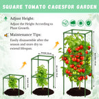 Riare 6 Pack 45in Square Tomato Cages for Garden, Heavy Duty Tomato Trellis