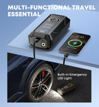 Tire Inflator Portable Air Compressor Portable Air Pump Cordless Bike Pump with Digital Dual Values Display 150 PSI Car Tires Pump with LED Lights Air Pump