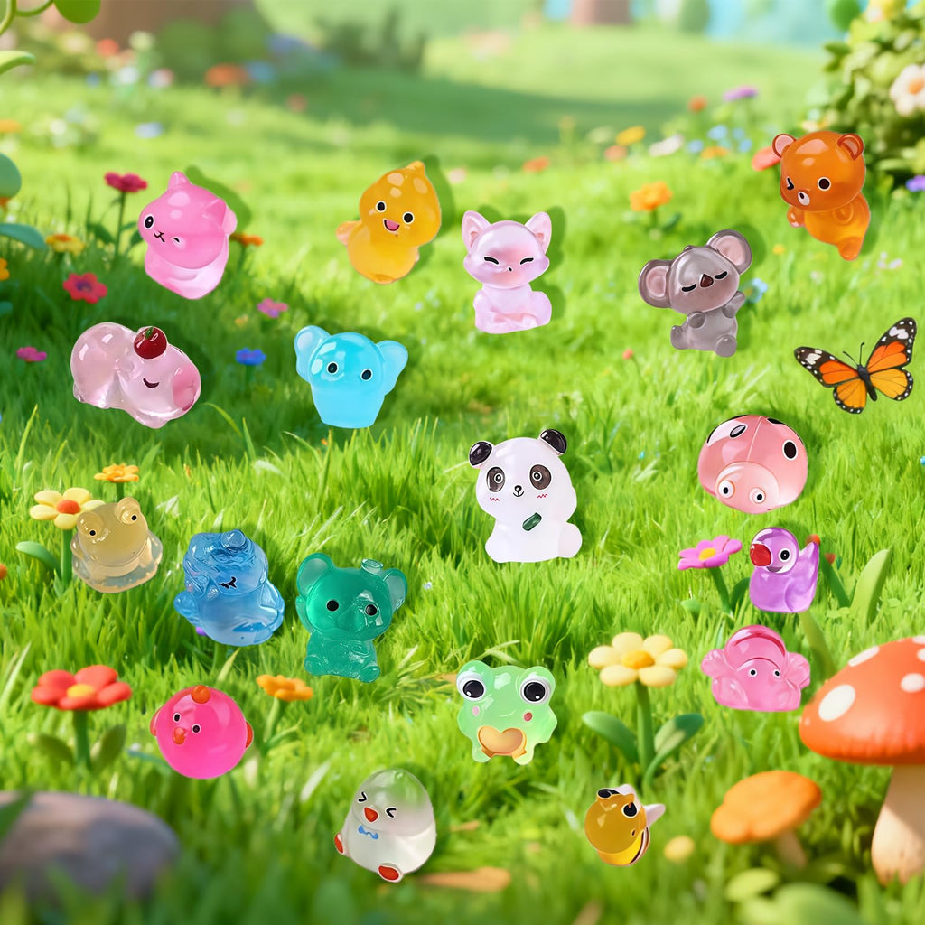 Mini Glow In The Dark Animal Resin Models, Resin Animals Mystery Bags, Individually Wrapped Blind Bags Tiny Animal Figurines, Collectible Mini Animals For Fairy Garden, DIY Crafts (100, animals)