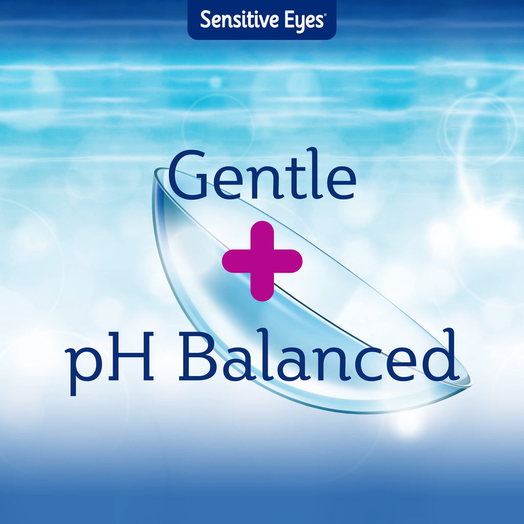 Bausch + Lomb Sensitive Eyes Saline Solution, Gentle Daily Rinse for Soft & Gas Permeable Contact Lenses, with Potassium, 12 Fl Oz (Pack of 2)