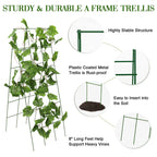 Kyrieval 48" Hx 18" L Cucumber Trellis for Garden A Frame Plant Support for Raised Bed, Outdoor Indoor Plant Garden Trellis for Climbing Plants (2 Packs)