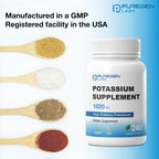Puregen Labs Potassium Bicarbonate Supplement 1020 mg | Non-GMO | Gluten Free | 240 Vegetarian Capsules