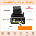 C1 Rock Tumbler Kit - Professional Large 2.5LB Capacity, Up to 5X More Noise Cancelling, Adjustable Timer & Speed with Full Accessories & Memory Function, Ideal for Adults Kids