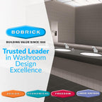 Bobrick B-822 Manual Top Fill Liquid Soap Dispenser 34 fl oz. (1L) Liquid Soap Capacity, 4- Inch Free-Turning Spout for Public Restroom Countertops, Chrome Finish