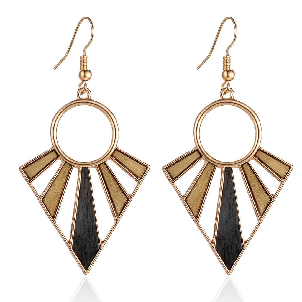 KAIYIDAN Boho Earrings, Geometric Shaped, Brass, Women's Dangle Earring, Personalized Statement Gift