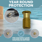 Poolzilla 25 Pack Pool Safety Cover Threaded Brass Insert Screw Bolt for Anchor
