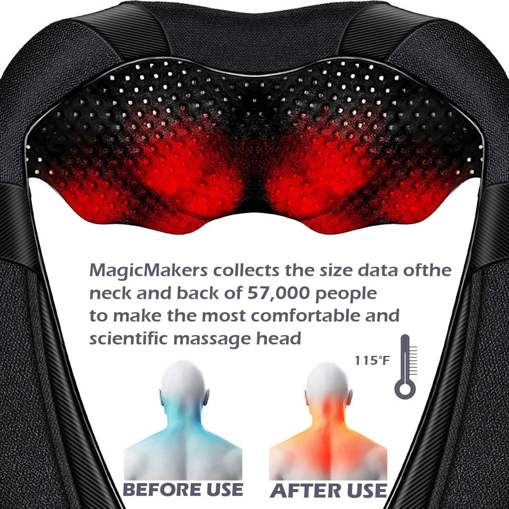 Shiatsu Neck and Shoulder Back Massager with Heat ��� Electric Deep Tissue Kneading Massage Pillow for Pain Relief and Relaxation ��� Perfect Gifts for Mother���s Day, Father���s Day, Birthdays, and Christmas