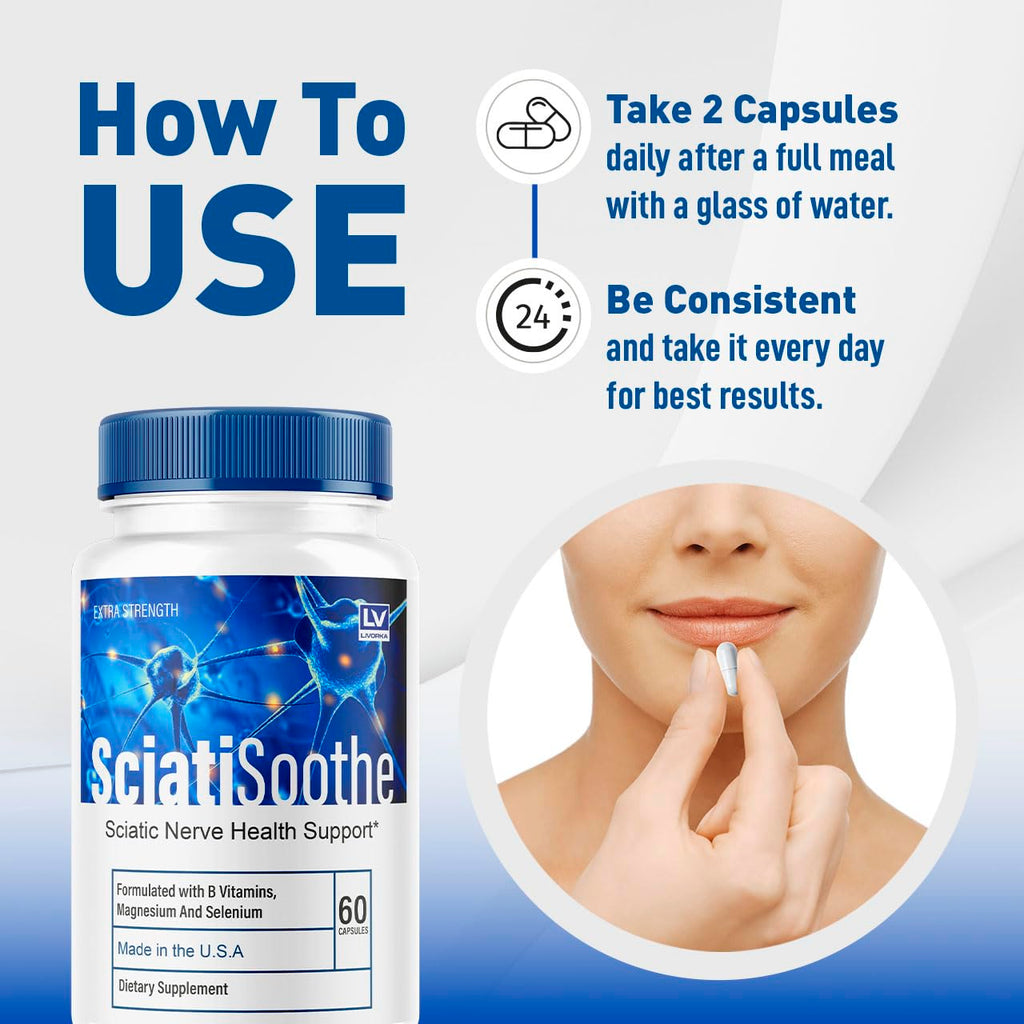 LIVORKA (5 Pack Sciatisoothe - Sciatisoothe Vitamins, Sciatisooth, Sciati Soothe Supplement, Sciati Soothe Capsules, Sciatic Sooth, 300 Capsules for 5 Months