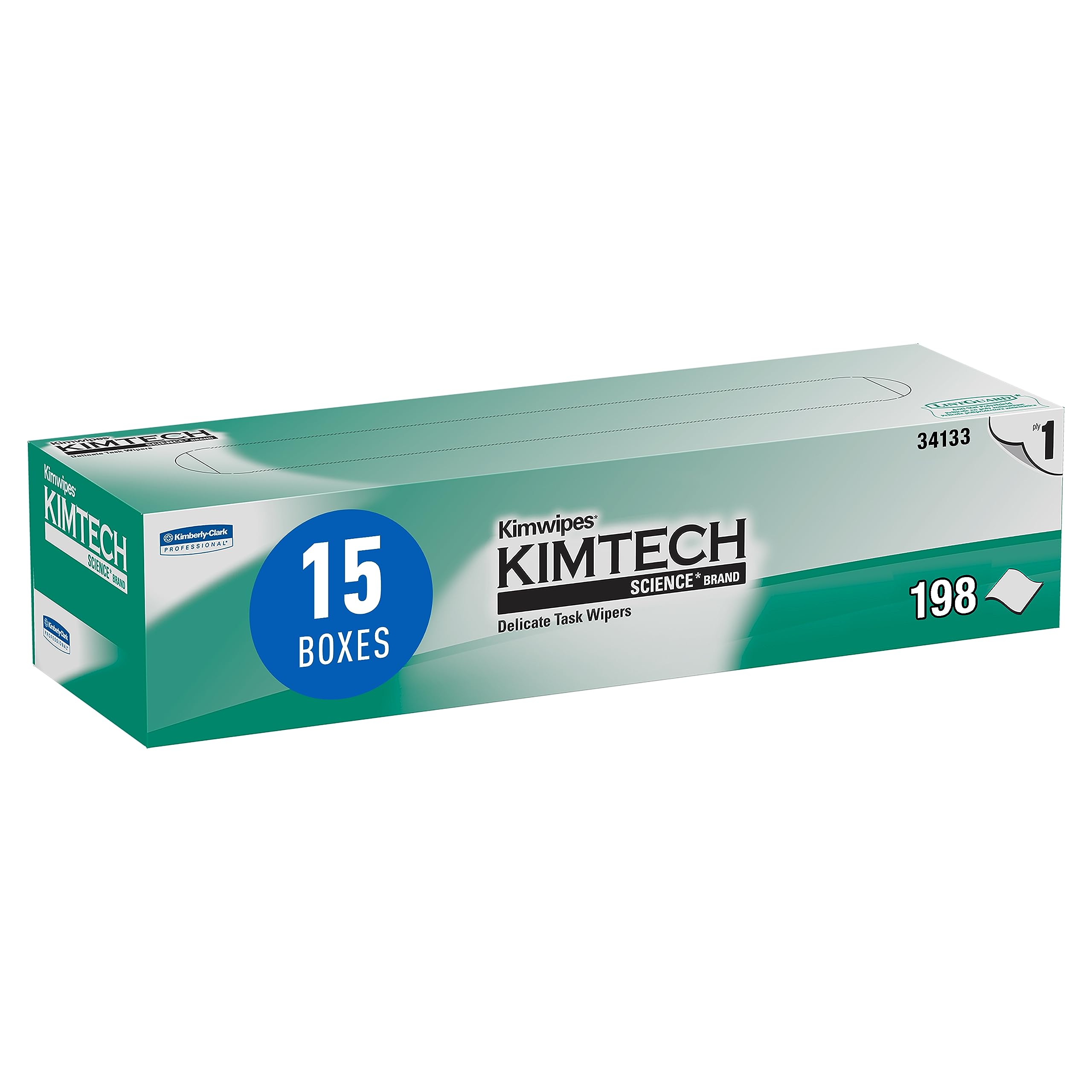 Kimtech Science Kimwipes Delicate Task Wipes, 15 Boxes x 198 Sheets (34133)
