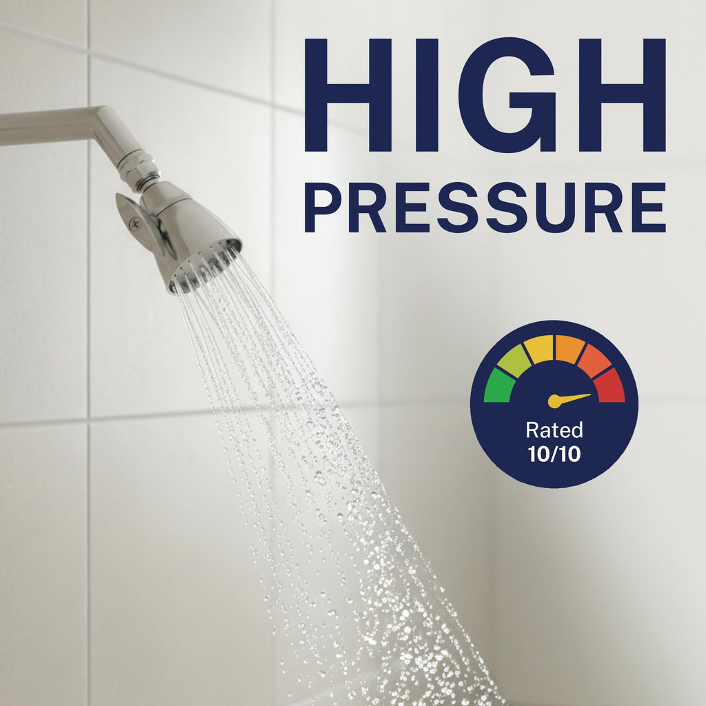 HammerHead Showers® Solid Metal 2 Inch High Pressure Shower Heads - BRUSHED NICKEL – 2.5 GPM Shower Heads High Pressure - High Flow Shower Head with ADJUSTABLE SPRAY PATTERN - Fixed Shower Head