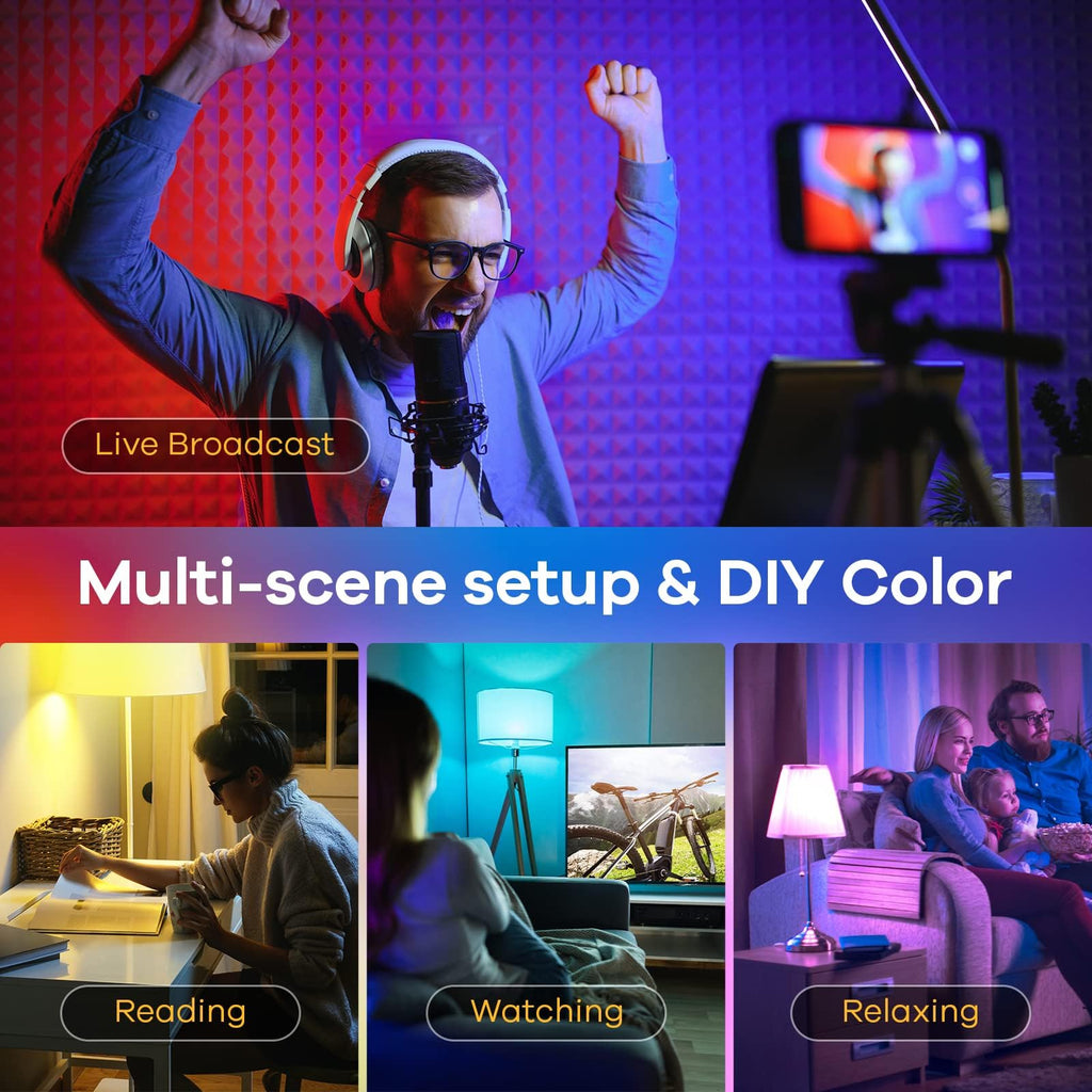 Linkind Matter Smart Light Bulb, WiFi Smart Bulbs, Work with Apple Home, Siri, Alexa, Google, SmartThings, AiDot, RGBTW Color Changing Bulbs Mood Lighting, Music Sync, A19 E26 60W, 2.4Ghz WiFi 6 Pack