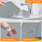 Water Dispenser Mat for Floor with Lip, 24'' x 16'', Grey