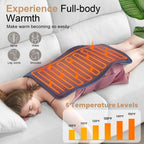 VAAGHANM Heating Pad: 33 x 17 inches Electric Heating Pad for Back -Extra Large Heat Pad for Shoulder/Neck/Knee/Arms - Upgraded 6 Timer & 6 Temperature Controller -Auto Shut Off- Gift for Mom