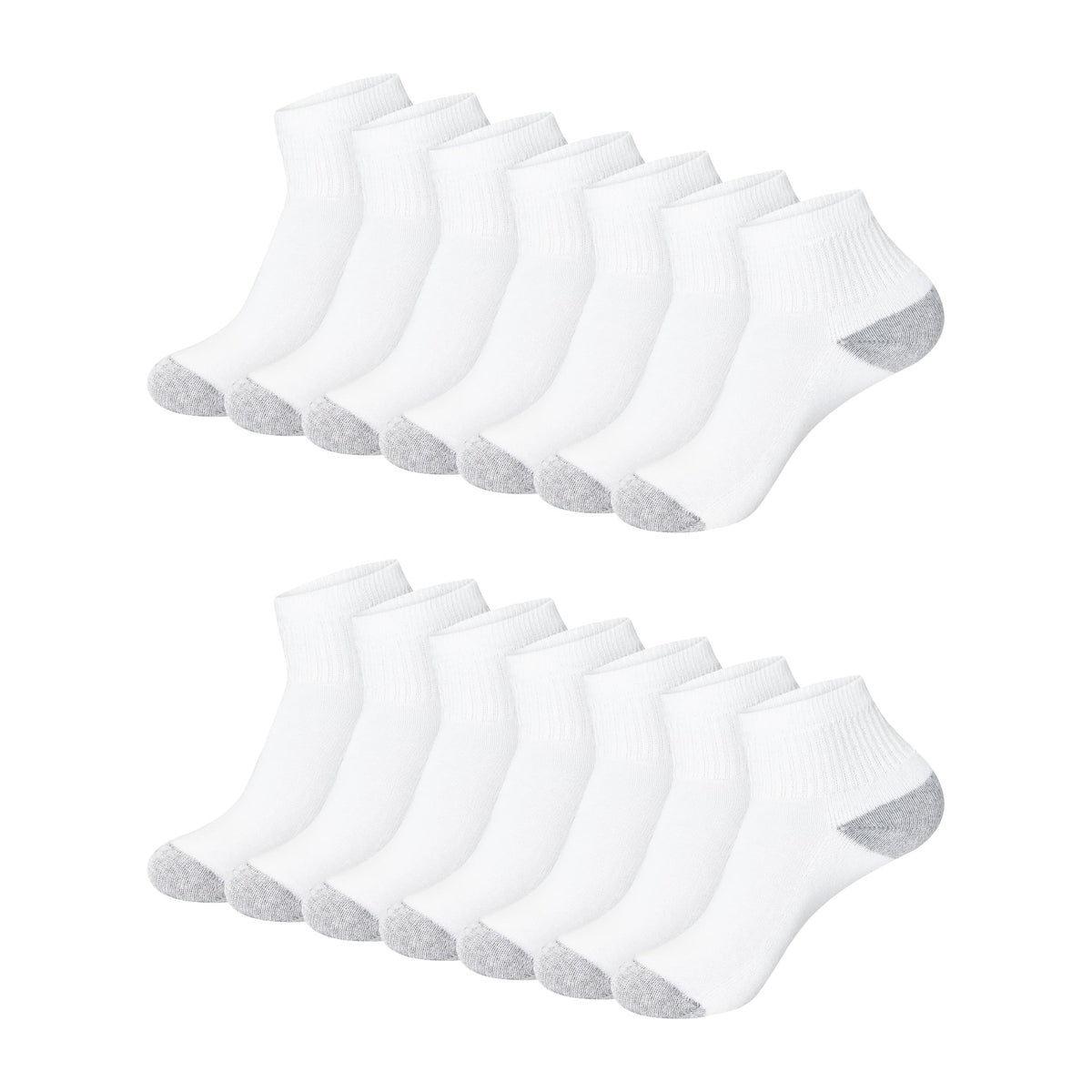 Hanes Womens Value Pack, Ankle Soft Moisture-wicking Socks, Available In 10 And 14-packs, White - 14 Pack, 8-12 US