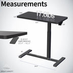 VIVO Mobile 32 x 16 inch Over Couch Laptop Table, Height Adjustable Bedside Desk for Recliner, Black, CART-V02L