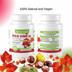 Dash of Vigor Red Vine Leaf Extract (Vitis Vinifera) and Horse Chestnut Extract, Red Vine Extract, 1500 mg, 60 Capsules