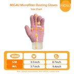 MIG4U 3 Pairs Microfiber Dusting Gloves, House Cleaning Glove for Blinds, Plants, Windows, Shutters, Furniture, Car Interior, Reusable Lint-Free Mitt, S/M