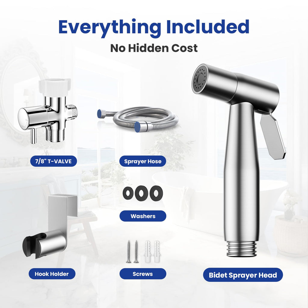 BRITULIF Handheld Bidet Sprayer for Toilet, Jet Sprayer for Toilet Muslim Shower, Adjustable Cloth Diaper Sprayer Bidets Attachment for Toilet, Toilet Bidet Sprayer with Bidet Hose for Feminine Wash