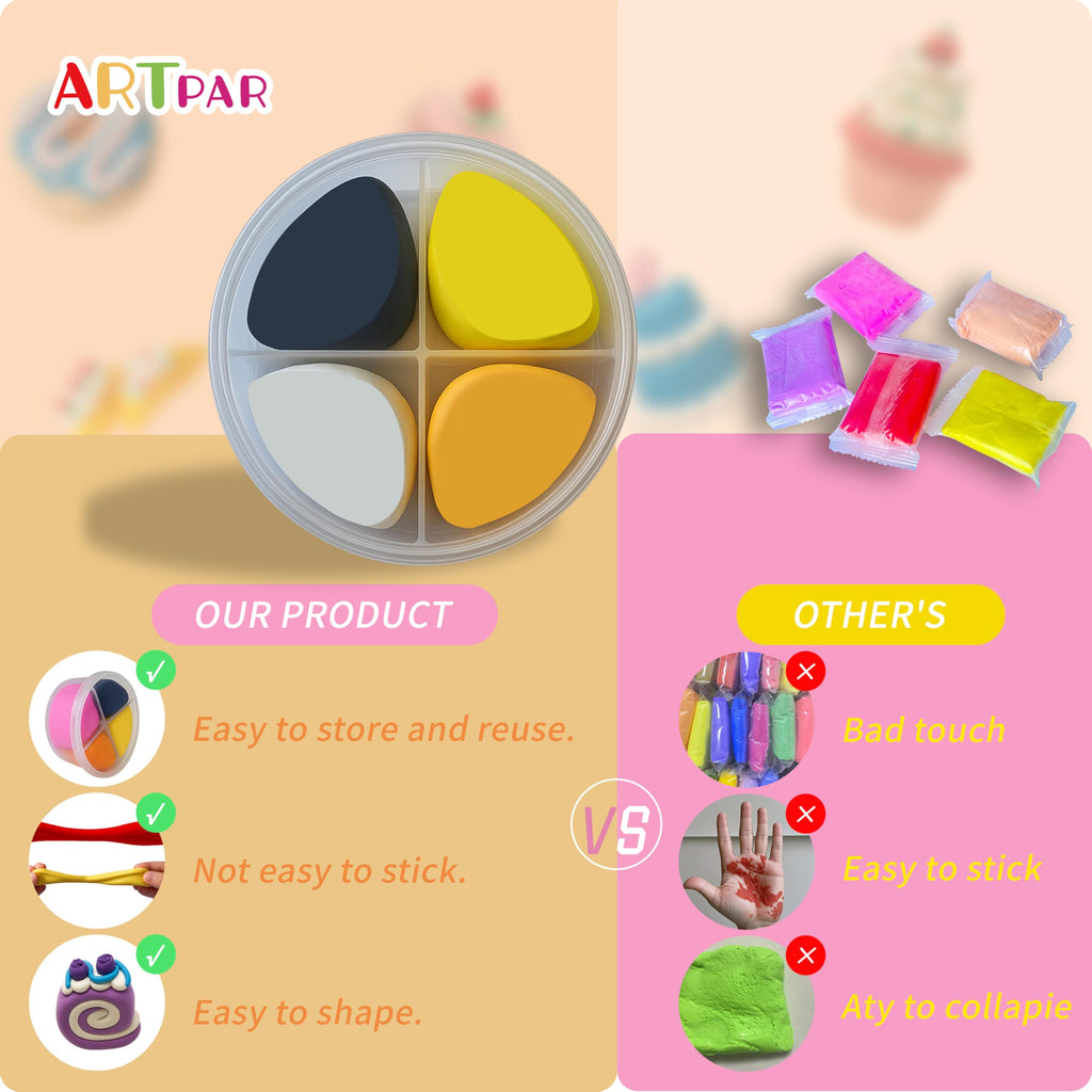 ARTPAR Air Dry Clay for Kids,Modeling Clay Kit,Model Magic Sculpting Set,Ultra Light & Soft, Safe Non-Toxic | 12 Box DIY Art and Crafts School Projects, Home Party Favors for Boys & Girls
