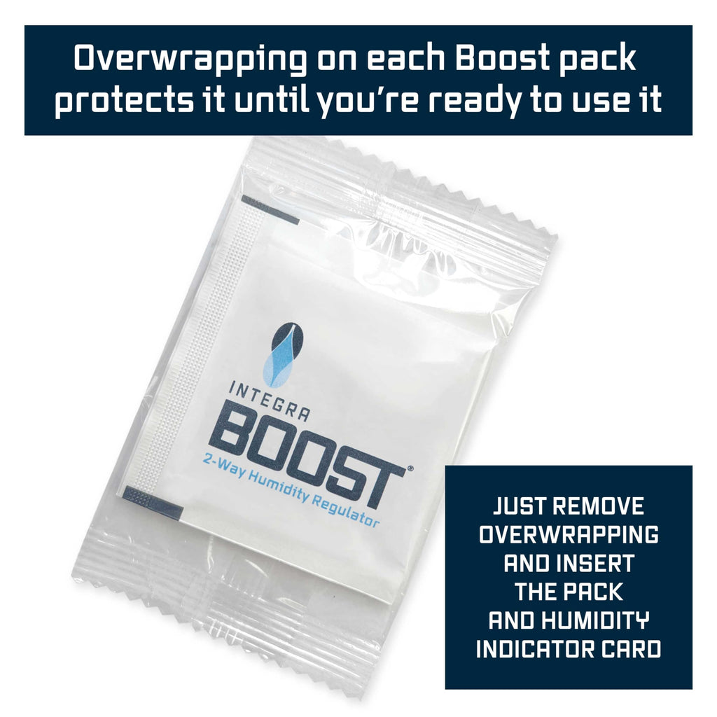 Integra Boost 2-Way Humidity Control Pack – Patented Technology for Humidity Control – Preserve Flavor & Maintain 62% RH – Moisture Absorber for Herbs, Spices & More – 2 Gram (Pack of 50)
