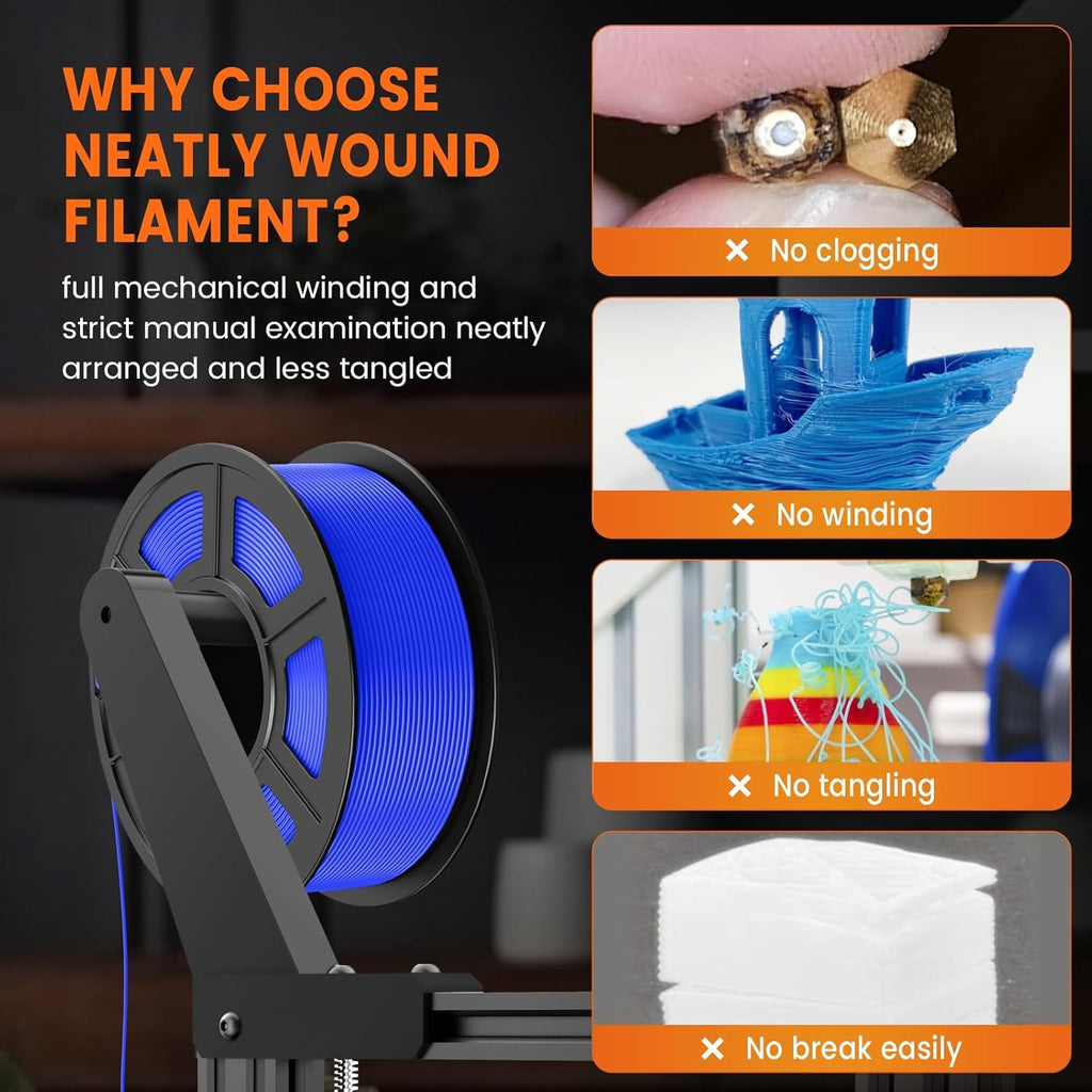 TECBEARS PETG Filament 1.75mm 4KG, 3D Printer Filament Bundle PETG, Strong Toughness, 4 * 1KG(1320M) Filament High Precision, Dimensional Accuracy ±0.02mm,Black+Coffee+Sliver+Olive Green