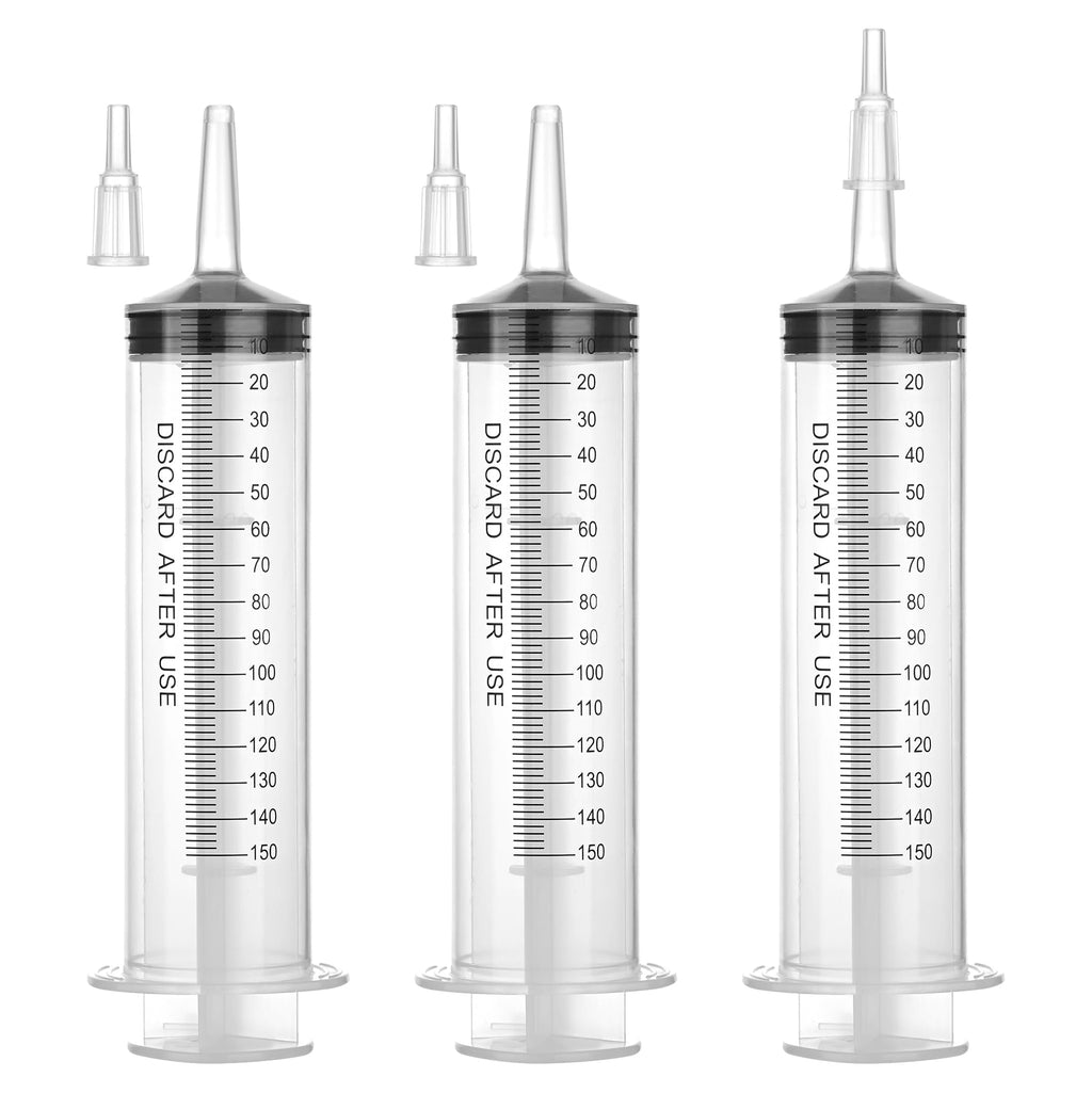 150mL Plastic Syringe for Liquid - 20 Pack Large Syringes with Adapter