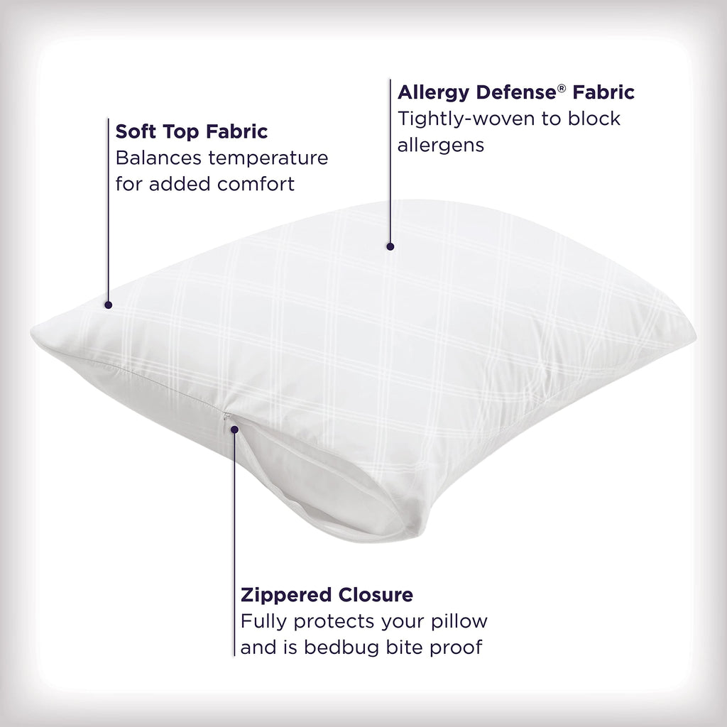 AllerEase Premier Zipper Pillow Protector Standard/Queen 4Pack