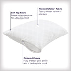 AllerEase Premier Zipper Pillow Protector Standard/Queen 4Pack