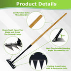 Gardenia Weeding Rake 2.0,60"Forged Iron Weeding Rake, Uproots Tough Weeds