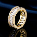 MDFUN 18K Gold Plated Eternity Wedding Band for Women