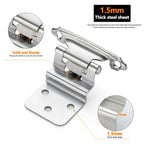 Ravinte 30 Packs (15 Pairs) 3/8 inch Inset Polished Chrome Cabinet Hinges Kitchen Cabinet Hinges Self Closing Hinges for Kitchen/Bathroom/Furniture Cabinets & Doors,Decorative Cabinet Hardware