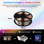FLASHFORGE Silk Tri-Color Filament, Gold, Silver and Copper 3 in 1 Coextrusion Silk PLA Filament 1.75mm, 3D Printer Filament Color Change 1kg(2.2lbs) Spool, Dimensional Accuracy +/- 0.02mm