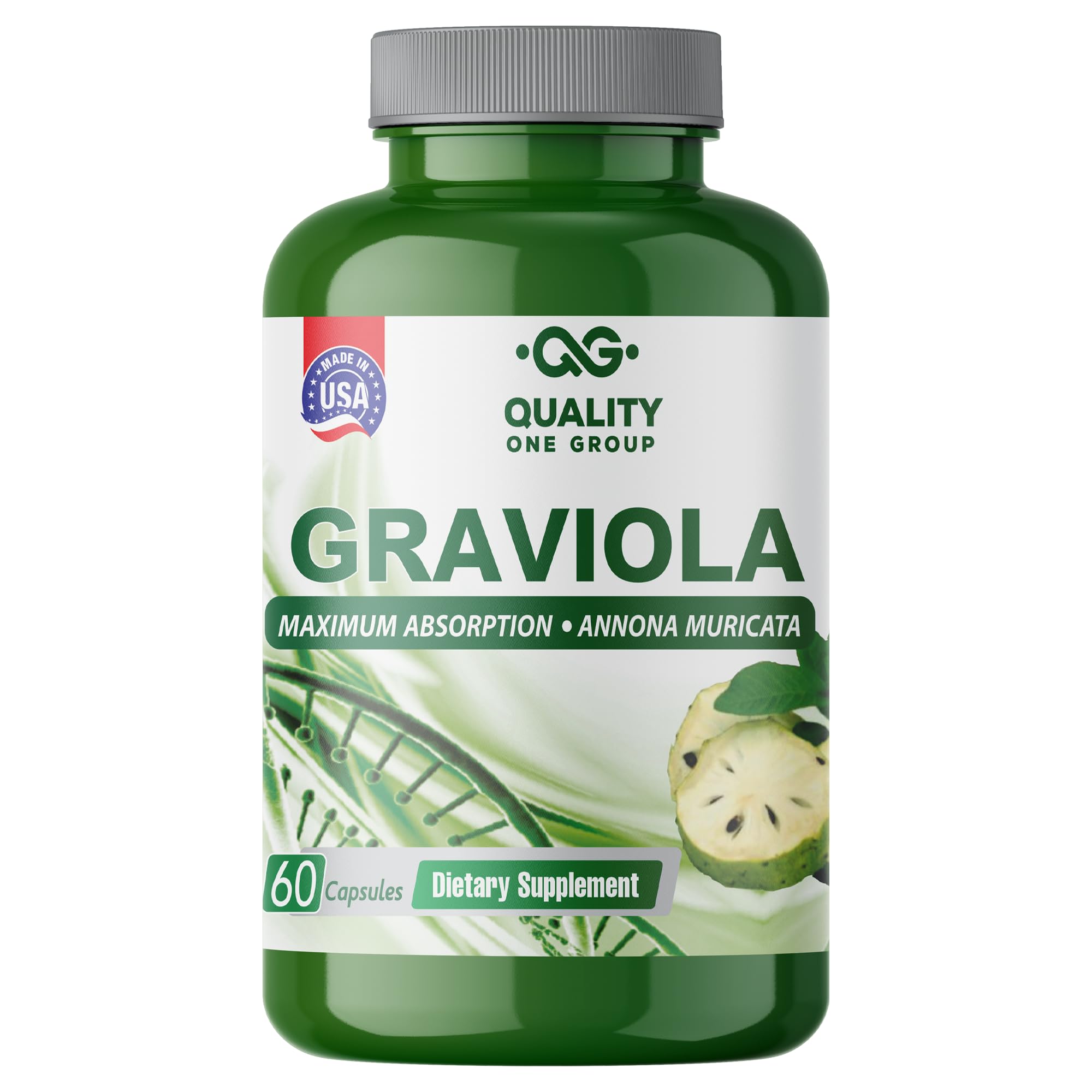QUALITY ONE - GRAVIOLA MAX - Pure Graviola Extract Supplement - Soursop (Annona muricata) - Immune System Booster & Antioxidants in Each Capsule of Pure Graviola