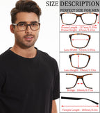 Blue Light Blocking Reading Glasses for Men 4-Pack Stylish Computer Readers with Spring Hinges,Anti Glare/Eye Strain Filter UV Ray Lightweight Reader Eyeglasses,+1.5 Magnification Strength