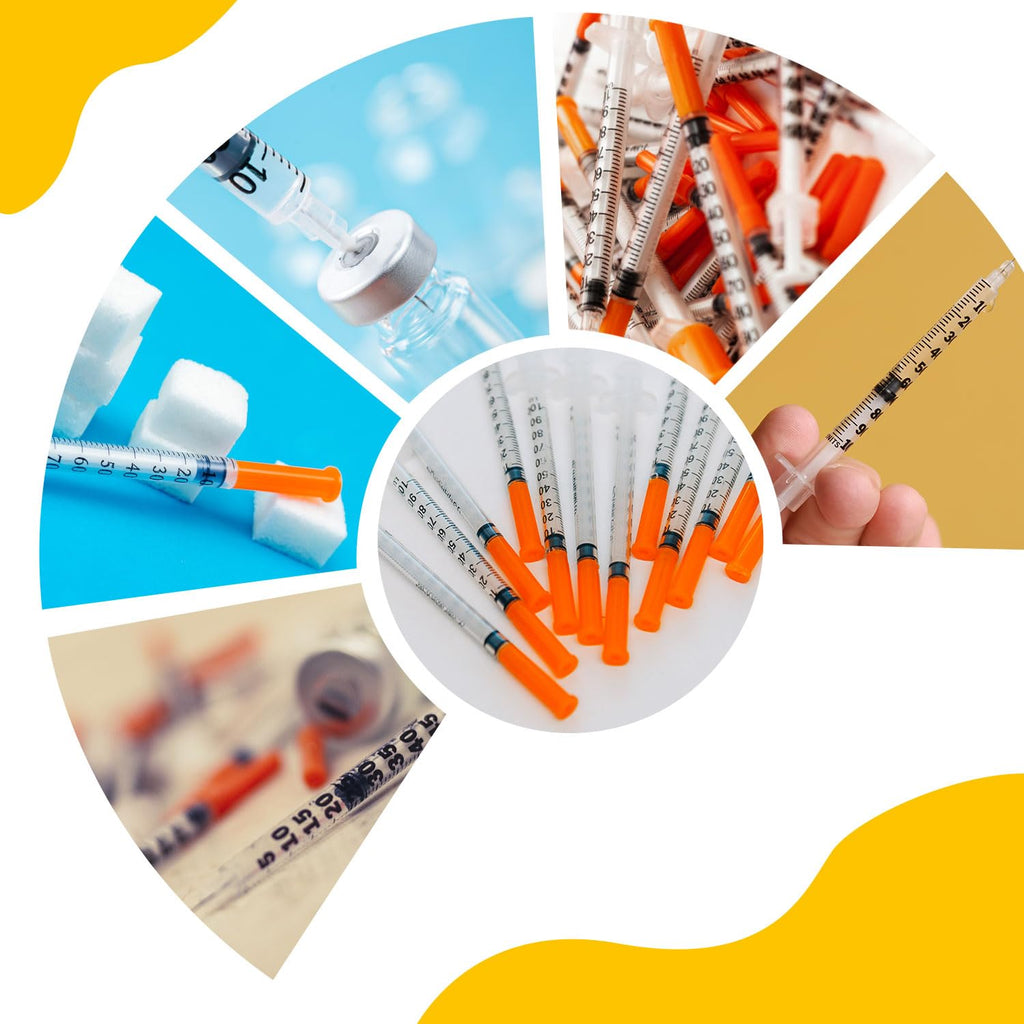 1ml Syringe with Needle,1ml 31G 8mm Syringe,Individually Wrapped,Pack of 100