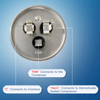 QYCKFIXR AC Capacitor 50+5 uF 50/5 MFD ±6% 370V/440VAC CBB65 Dual Run Circular Start Capacitor for Heat Pump Air Conditioner，Ten Years of Coverage