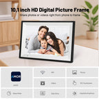 Digital Picture Frame, 10.1 Inch Picture Frame with 1280*800 HD IPS Touch Screen, Smart Digital Photo Frame Built-in 32GB Memory, Auto-Rotate Easy Setup to Share Photos or Videos via AiMOR APP (Black)