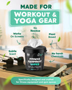Yoga Mat Cleaner Wipes, Plant Based - 500 Gym Equipment Wipes to Clean Exercise Equipment, Treadmill, Peloton Bikes - Gym Supplies, Yoga Supplier, Cleaning Wipes for Home & Gym - Spa Fresh Scent