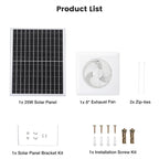 Fanspex 8" Solar Exhaust Fan for Greenhouse, Shed & Chicken Coop