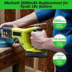 Moticett Upgraded 3.6Ah Replacement for Ryobi 18V Battery (2-Pack) with Charger Compatible with Ryobi 18V ONE+ Battery 3.6Ah P108 P102 P103 P104 P105 P107 P109 P122 Cordless Tool & Charger