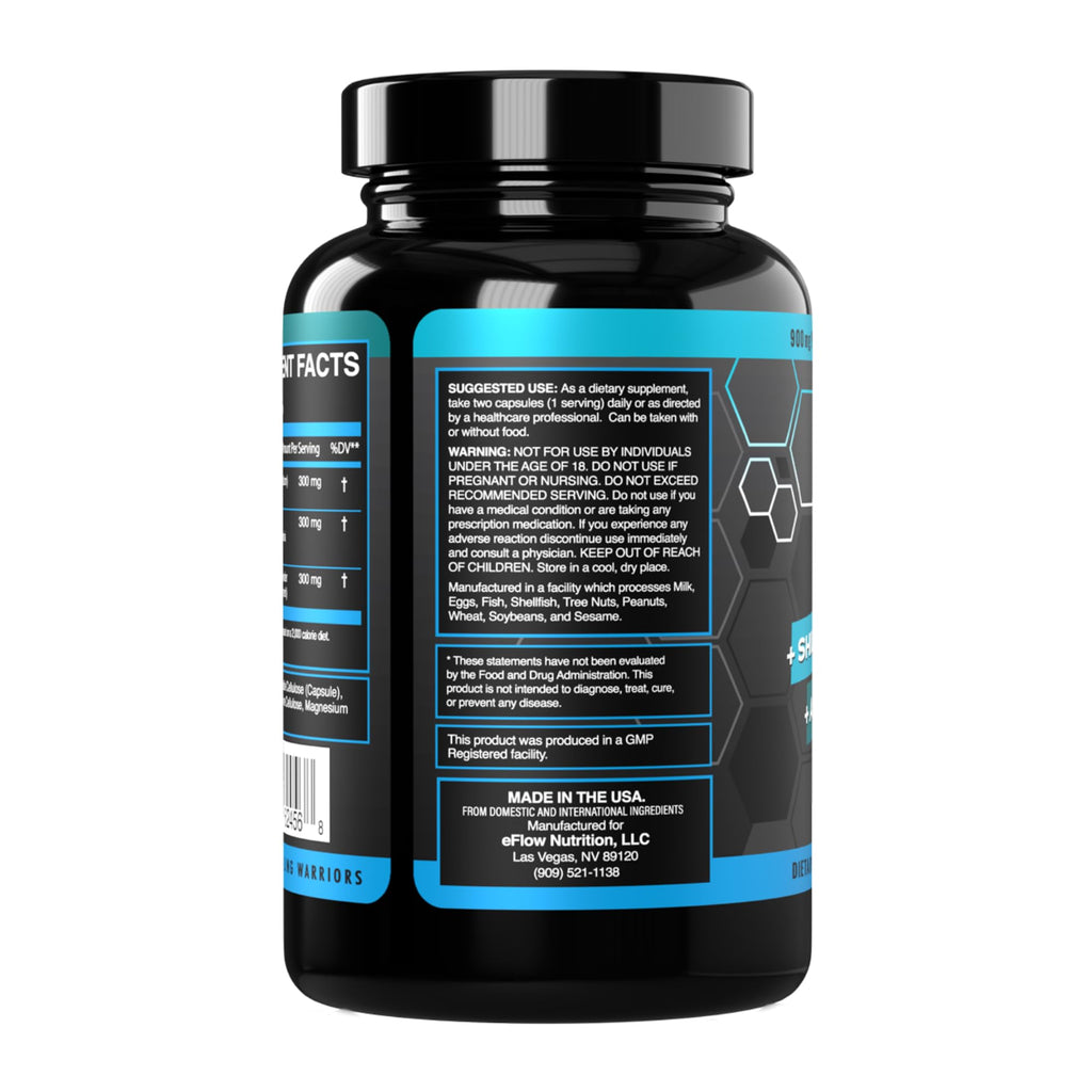 eFlow Nutrition Shilajit Capsules, Ashwagandha, Sea Moss [All-in-1] Trace Minerals, Fulvic Acid, Lab Tested Pure Himalayan Shilajit for Men & Women | Energy, Vitality & Hormonal Support (60 Capsules)