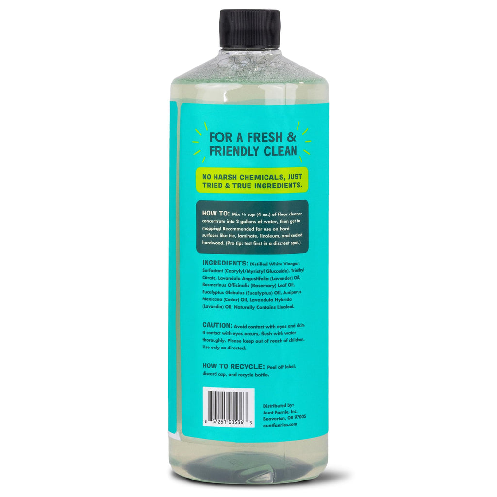 Aunt Fannie's Ultra Concentrated Floor Cleaner Vinegar Wash, Multi-Surface Solution For Mopping, Makes 16 Gallons, Eucalyptus Scent, 32 oz. (Pack of 6)