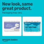 Amazon Basics 2-Ply Soft Toilet Paper, 30 Rolls (5 Packs of 6), 350 Sheets per Roll, Septic Safe, Equivalent to 185 Regular Rolls
