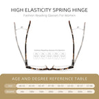 FancyFlower Square Reading Glasses for Women - Blue Light Blocking Reader - Amber Mist - Honey Crystal 1.75x