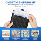 BREAALE Trading Card Shipping Kit, Includes 100 4'' x 6'' Graded Card Shipping Protectors, 50 6'' x 8.7'' Envelope Bubble Mailers, 20M Painter’s Tape, 50 Cellophane Bags, PSA BGS CGC Slabs & Raw