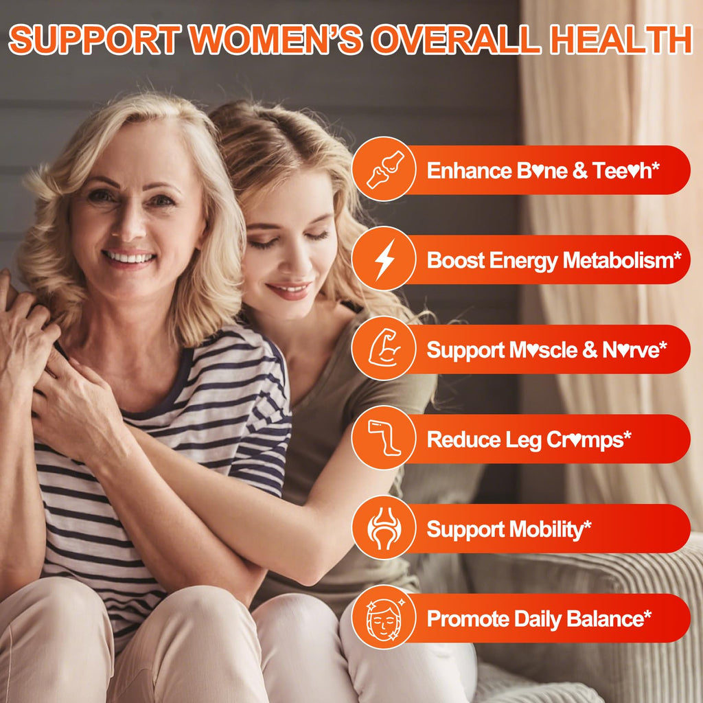 BSSTABBON 50+ Women’s Calcium Citrate Gummies: 1200mg Chewable Calcium Gummy Supplements Plus Magnesium Zinc Vitamin D3 K2 B12 B6 - Energy Immune Overall Health Support Vegan Sugar Free(120Count)