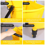 35Qt Commercial Mop Bucket with Side Press Wringer on Wheels and Drain Hose